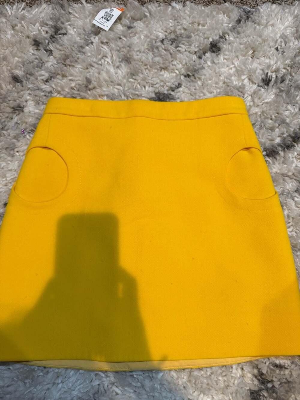 Michael Kors Italian Made Vibrant Yellow A-Line Mini Skirt with Curved Pockets